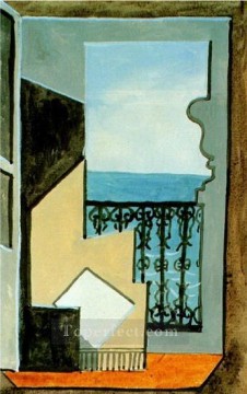 パブロ・ピカソ Painting - 海の見えるバルコニー 1919年 パブロ・ピカソ